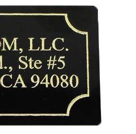 4"x2" Gold Text on Black Plate