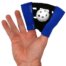 Hand holding Web Glove with wiffle ball