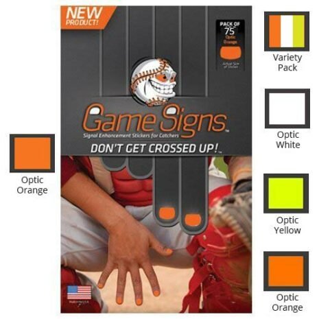 Game Sign Stickers includes color Optic Orange