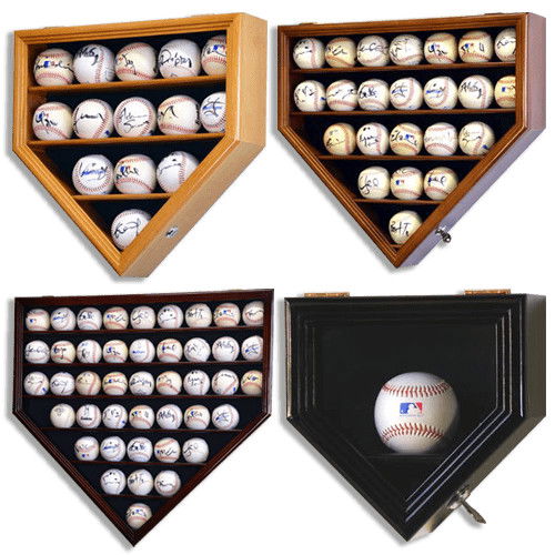 Home Plate Shaped Baseball Display Case Varieties