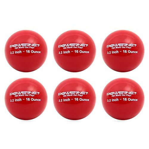 PowerNet Heavy Weighted Training Balls 3.2 Inch - 3.2" 16 Oz Red 6 pack