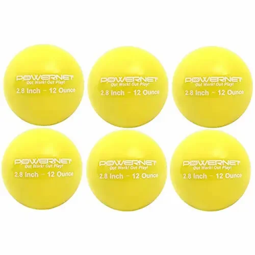PowerNet 2.8" Weighted Balls - 2.8" 12 Oz Yellow 6 pack