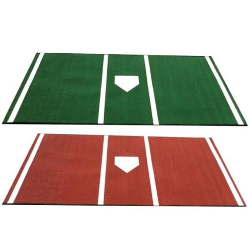 Commercial Stand Alone Batting Cage Bundle with Deluxe Homeplate Mat with Throw-Down Plate