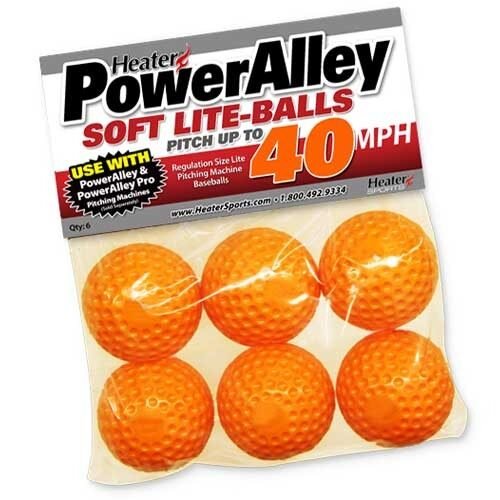 PowerAlley 40 MPH Orange Lite Baseballs 6 Pack