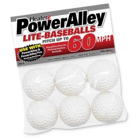 PowerAlley 60 MPH White Lite Baseballs 6 Pack