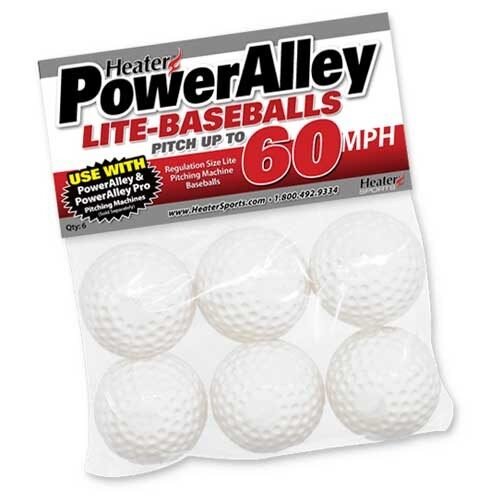 PowerAlley 60 MPH White Lite Baseballs 6 Pack