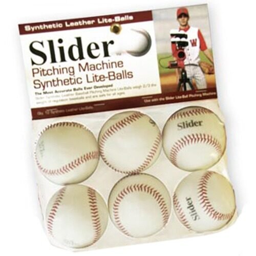 Slider Lite Synthetic Leather Pitching Machine Baseballs 6 Pack