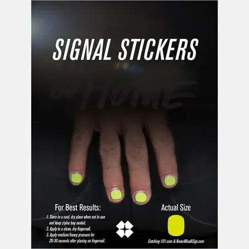 Signal Stickers for Baseball Catchers Yellow