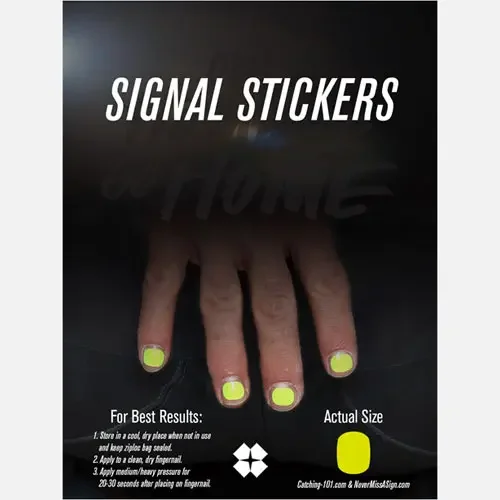 Signal Stickers for Baseball Catchers Yellow